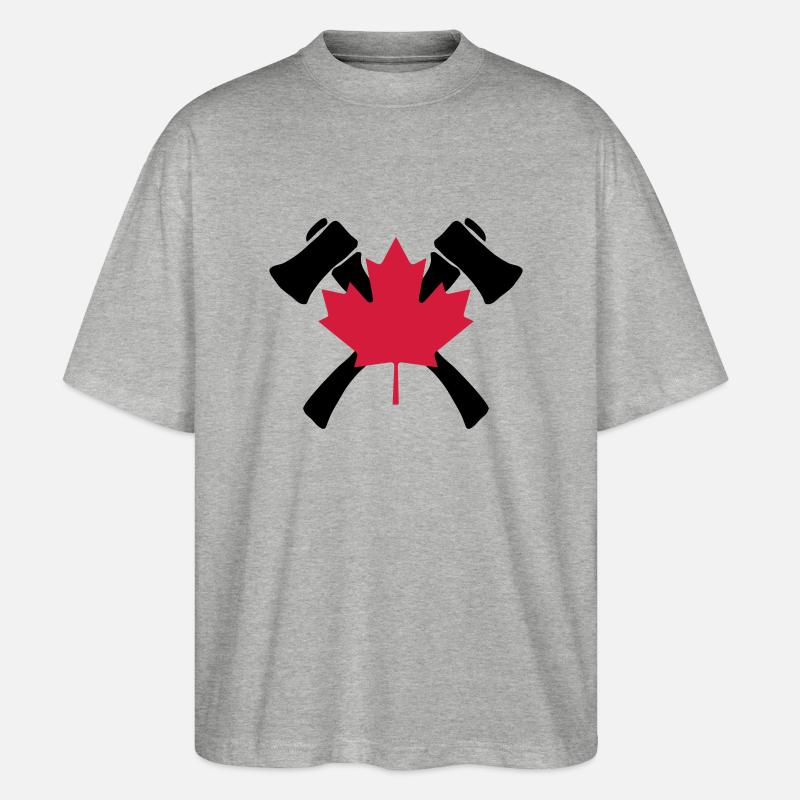 Canada lumbering - Stanley/Stella Oversized Unisex Bio T-Shirt Blaster 2.0 - Grau meliert