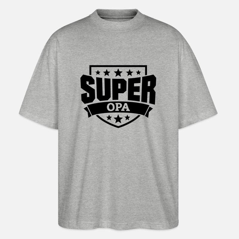 Super Opa - Stanley/Stella Oversized Unisex Bio T-Shirt Blaster 2.0 - Grau meliert
