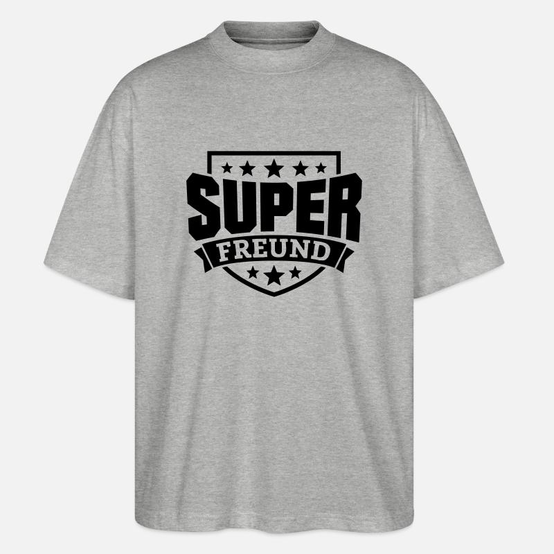Super Freund - Stanley/Stella Oversized Unisex Bio T-Shirt Blaster 2.0 - Grau meliert