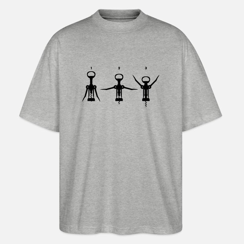 Wein-Workout - Stanley/Stella Oversized Unisex Bio T-Shirt Blaster 2.0 - Grau meliert