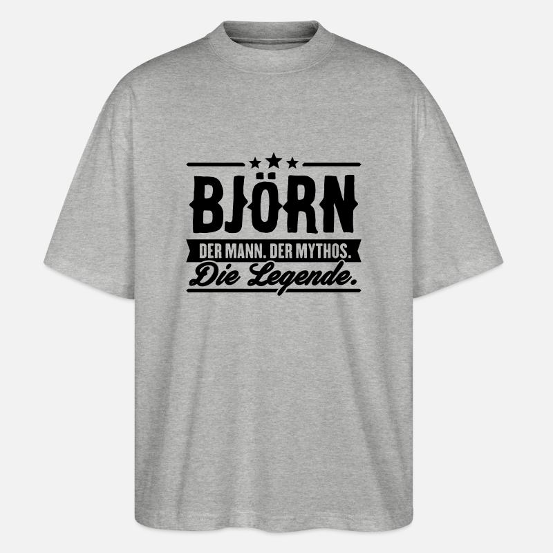 Mann Mythos Legende Björn - Stanley/Stella Oversized Unisex Bio T-Shirt Blaster 2.0 - Grau meliert