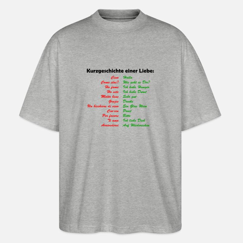 Kurzgeschichte einer Liebe - Stanley/Stella Oversized Unisex Bio T-Shirt Blaster 2.0 - Grau meliert