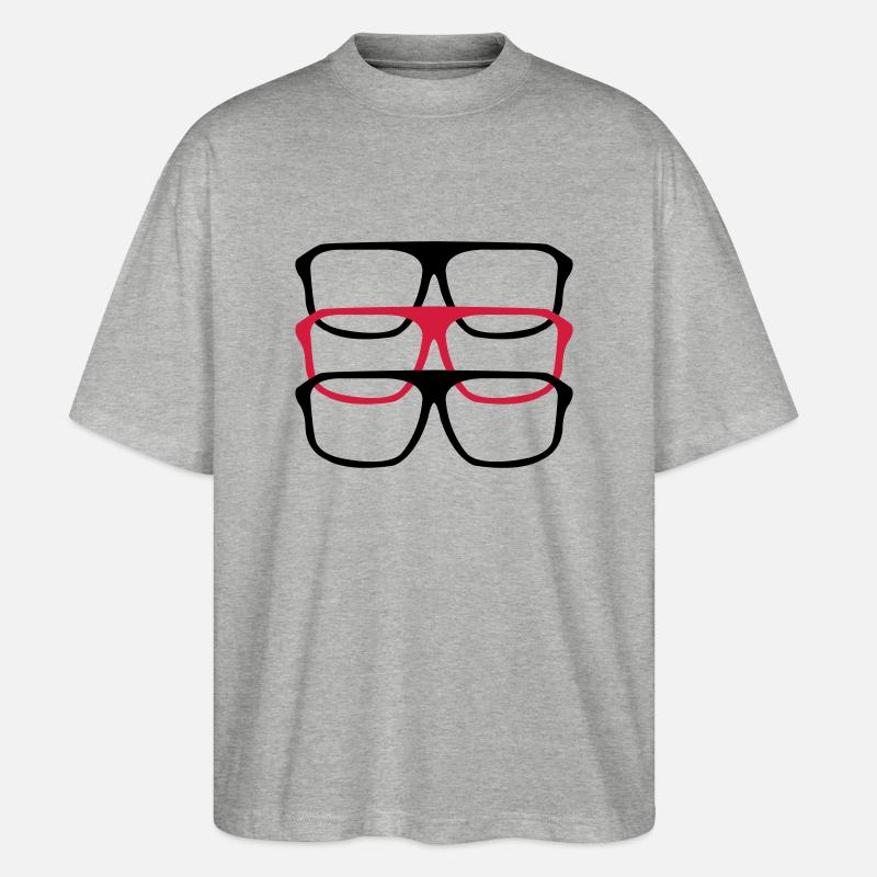 brille_03 - Stanley/Stella Oversized Unisex Bio T-Shirt Blaster 2.0 - Grau meliert