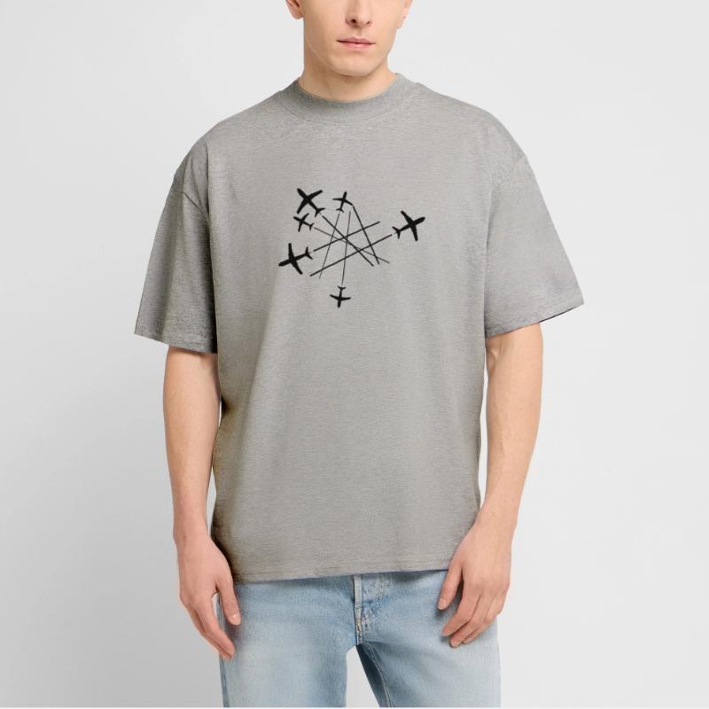 chemtrails many lines top down plane fly pilot mac Stanley/Stella Oversized Unisex Organic T-shirt Blaster 2.0