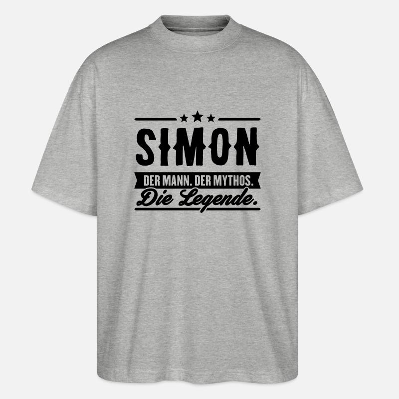 Mann Mythos Legende Simon - Stanley/Stella Oversized Unisex Bio T-Shirt Blaster 2.0 - Grau meliert