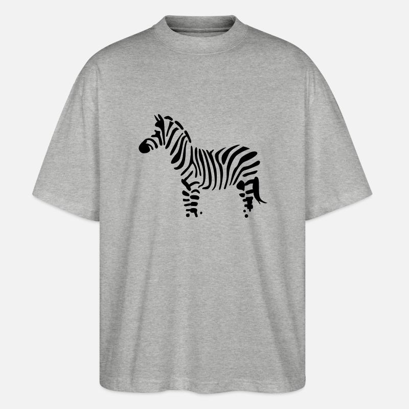 zebra - Stanley/Stella Oversized Unisex Bio T-Shirt Blaster 2.0 - Grau meliert