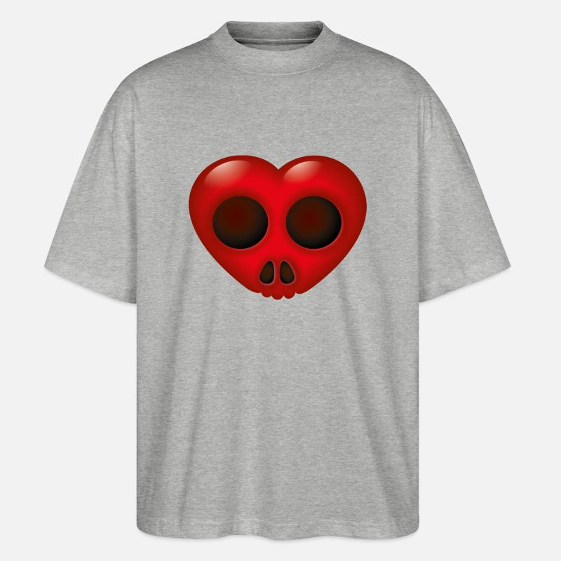 Smiley Heart Skill - Stanley/Stella Oversized Unisex Bio T-Shirt Blaster 2.0 - Grau meliert