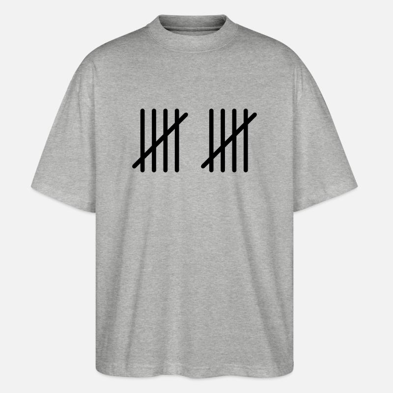 10_stripes - Stanley/Stella Oversized Unisex Bio T-Shirt Blaster 2.0 - Grau meliert