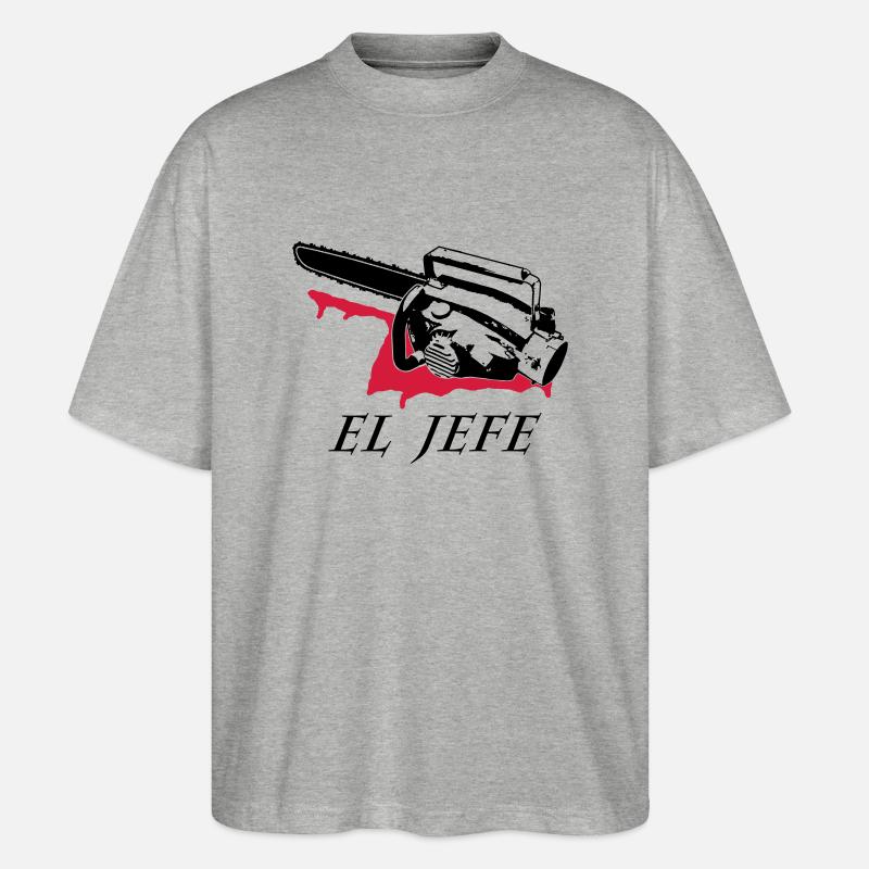 el jefe - Stanley/Stella Oversized Unisex Bio T-Shirt Blaster 2.0 - Grau meliert