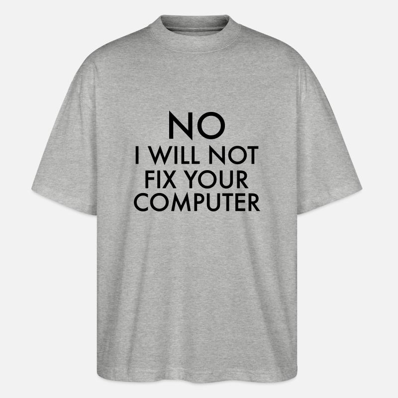 Computer Geek - Stanley/Stella Oversized Unisex Bio T-Shirt Blaster 2.0 - Grau meliert