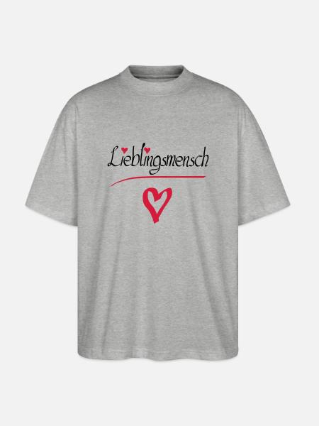 Lieblingsmensch Herz - Stanley/Stella Oversized Unisex Bio T-Shirt Blaster 2.0 - Grau meliert