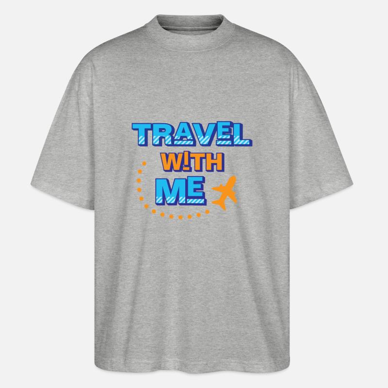 Voyage avec moi - T-shirt bio Blaster 2.0 coupe oversize Stanley/Stella Unisexe - gris chiné