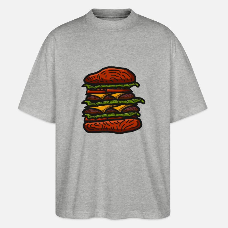 Hamburger - Stanley/Stella Oversized Unisex Bio T-Shirt Blaster 2.0 - Grau meliert