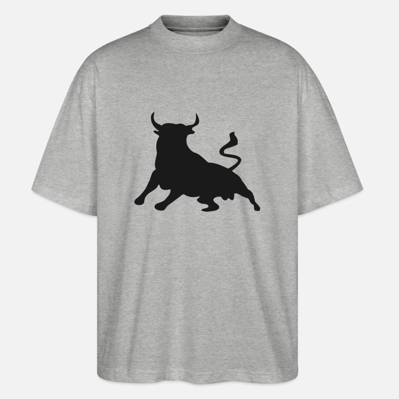 bull - Stanley/Stella Oversized Unisex Organic T-shirt Blaster 2.0 - heather grey