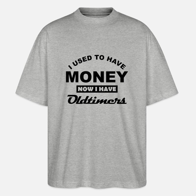 Oldtimer - mal Geld - Stanley/Stella Oversized Unisex Bio T-Shirt Blaster 2.0 - Grau meliert