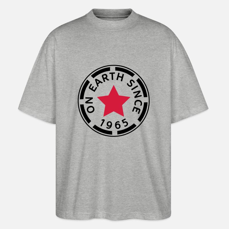 on earth since 1965 (de) - Stanley/Stella Oversized Unisex Bio T-Shirt Blaster 2.0 - Grau meliert