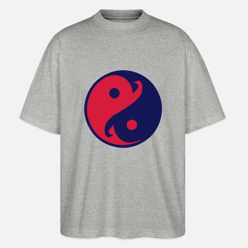 yin_yang_vec_2 de - Stanley/Stella Oversized Unisex Bio T-Shirt Blaster 2.0 - Grau meliert