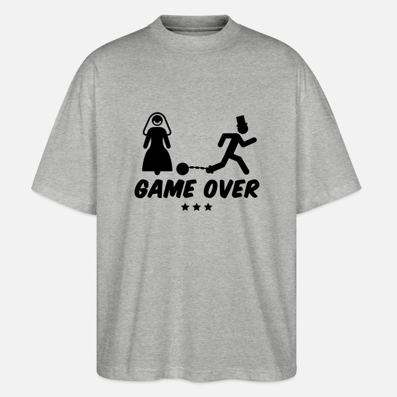 ehe_game_over___f1 - T-shirt bio Blaster 2.0 coupe oversize Stanley/Stella Unisexe - gris chiné
