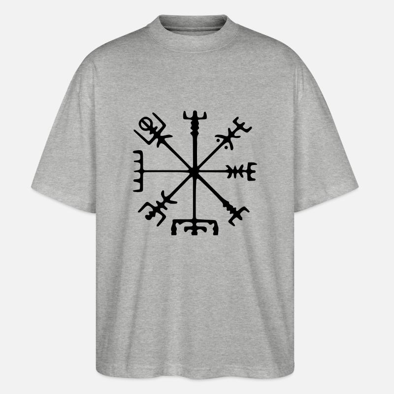 Viking Compass - Stanley/Stella Oversized Unisex Organic T-shirt Blaster 2.0 - heather grey