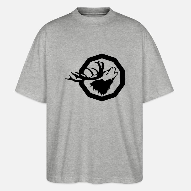Jagd Logo Hirsch - Stanley/Stella Oversized Unisex Bio T-Shirt Blaster 2.0 - Grau meliert
