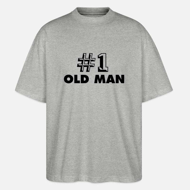 number one old man - Stanley/Stella Oversized Unisex Bio T-Shirt Blaster 2.0 - Grau meliert