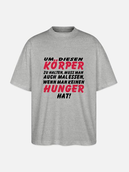 koerper_hunger_vec_2 de anl - Stanley/Stella Oversized Unisex Bio T-Shirt Blaster 2.0 - Grau meliert