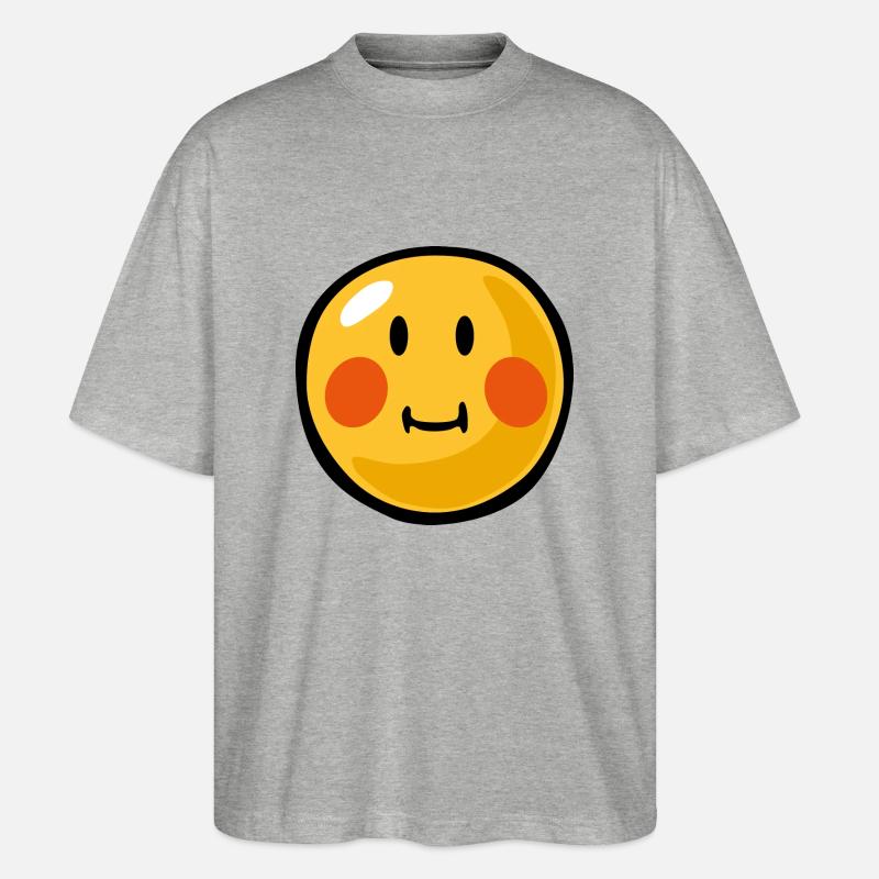 Smiley blushed - Stanley/Stella Oversized Unisex Bio T-Shirt Blaster 2.0 - Grau meliert