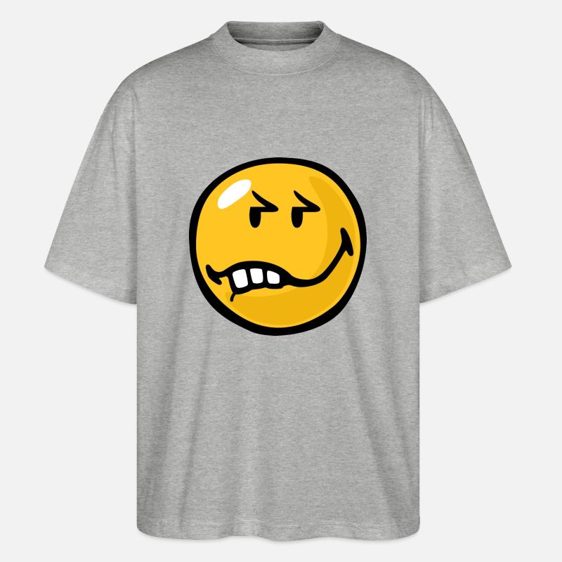 Smiley Anger Exasperation - T-shirt bio Blaster 2.0 coupe oversize Stanley/Stella Unisexe - gris chiné
