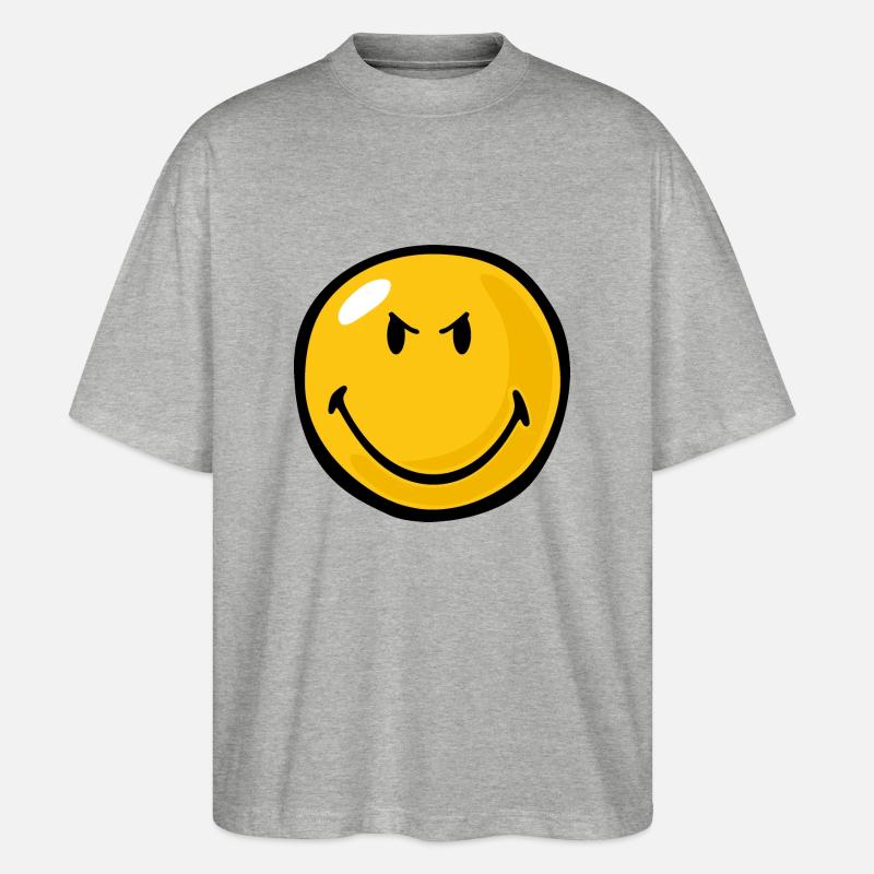 Smiley Anger Devious - Stanley/Stella Oversized Unisex Bio T-Shirt Blaster 2.0 - Grau meliert