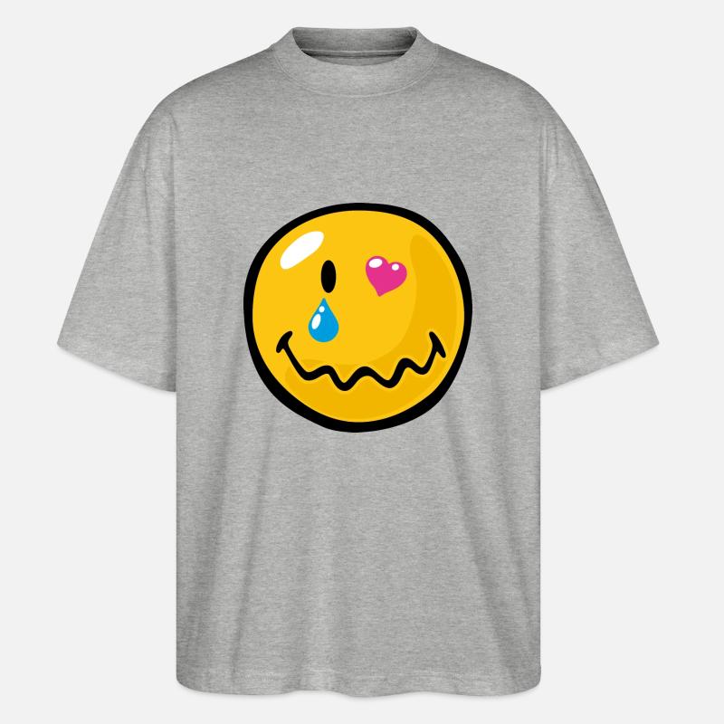 Smiley Love Sentimentality - T-shirt bio Blaster 2.0 coupe oversize Stanley/Stella Unisexe - gris chiné