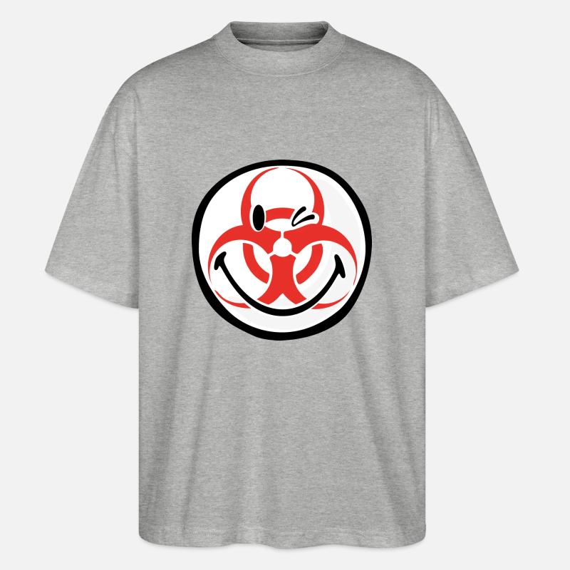 Smiley Biohazard - Stanley/Stella Oversized Unisex Bio T-Shirt Blaster 2.0 - Grau meliert