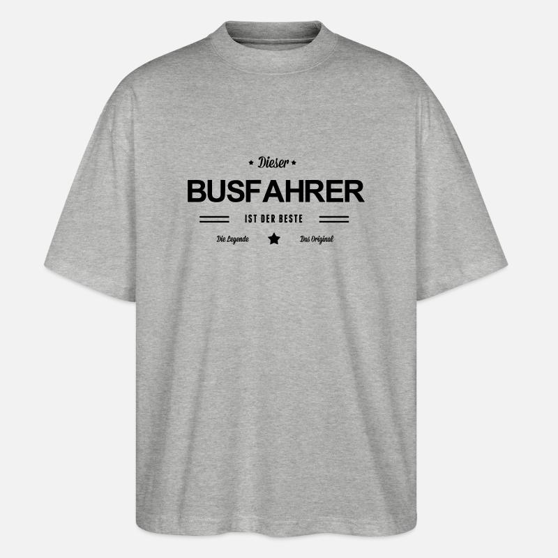 Bester Busfahrer - Stanley/Stella Oversized Unisex Bio T-Shirt Blaster 2.0 - Grau meliert