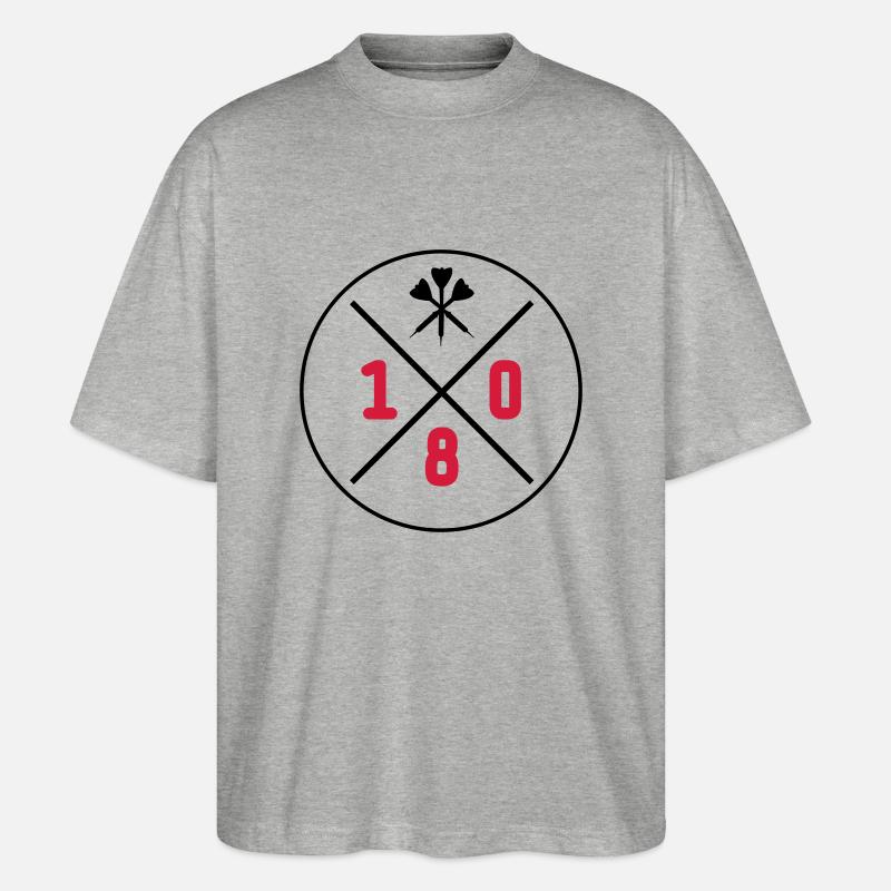 darts design 180 - Stanley/Stella Oversized Unisex Bio T-Shirt Blaster 2.0 - Grau meliert
