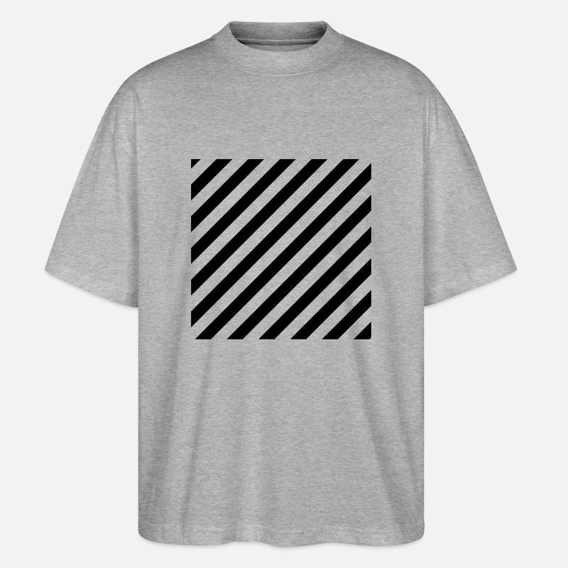 Quadrat gestreift - Stanley/Stella Oversized Unisex Bio T-Shirt Blaster 2.0 - Grau meliert