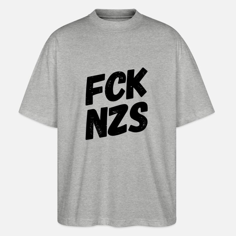 Nazis raus - Stanley/Stella Oversized Unisex Bio T-Shirt Blaster 2.0 - Grau meliert