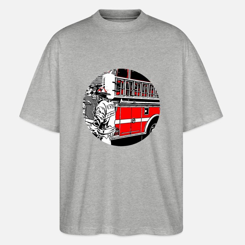 Feuerwehr - Stanley/Stella Oversized Unisex Bio T-Shirt Blaster 2.0 - Grau meliert