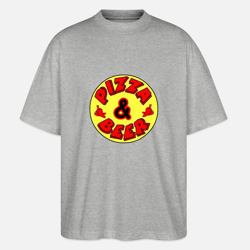 Pizza - Stanley/Stella Oversized Unisex Bio T-Shirt Blaster 2.0 - Grau meliert