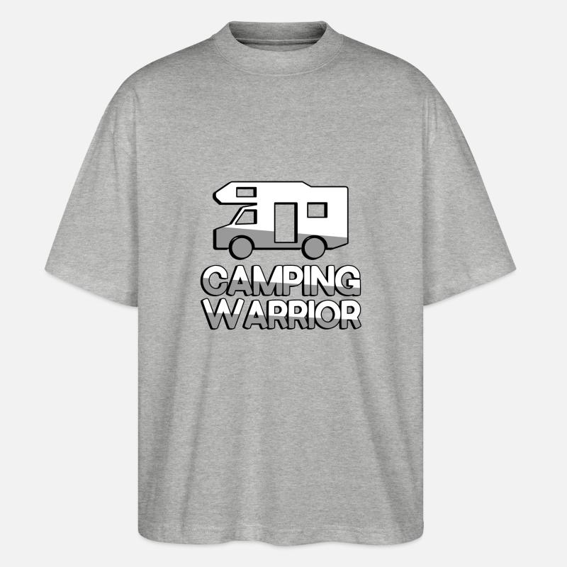 CAMPING WARRIOR + Wohnwagen - Camping - Stanley/Stella Oversized Unisex Bio T-Shirt Blaster 2.0 - Grau meliert