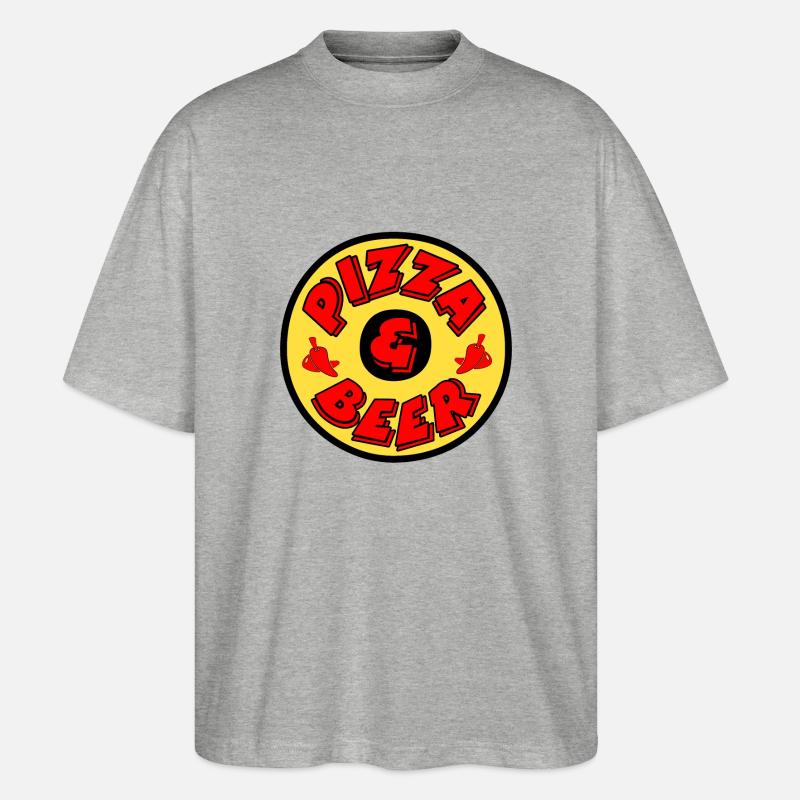 Pizza - Stanley/Stella Oversized Unisex Bio T-Shirt Blaster 2.0 - Grau meliert