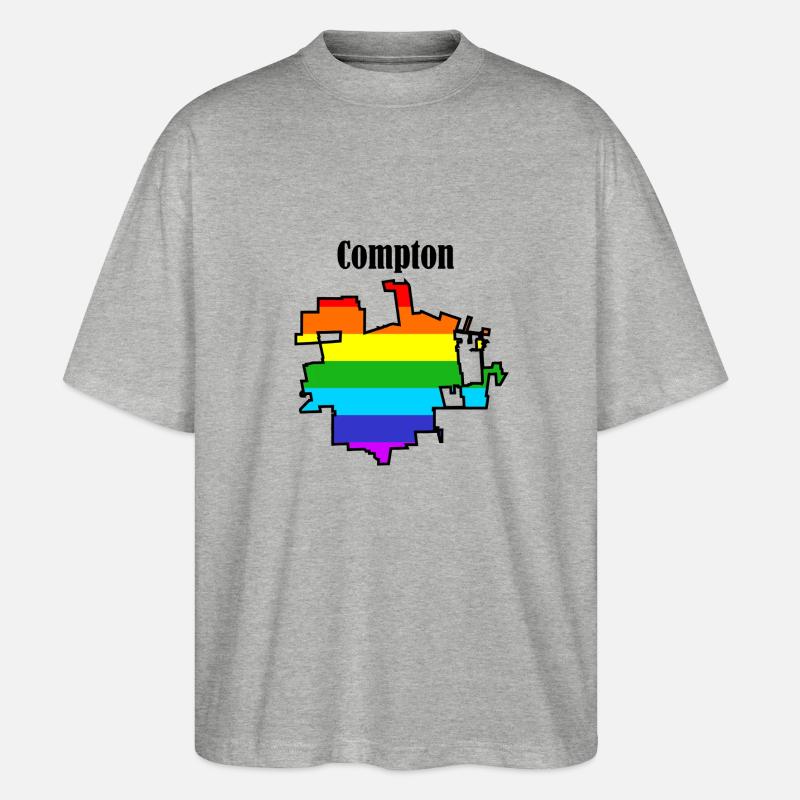 Compton rainbow - Stanley/Stella Oversized Unisex Organic T-shirt Blaster 2.0 - heather grey