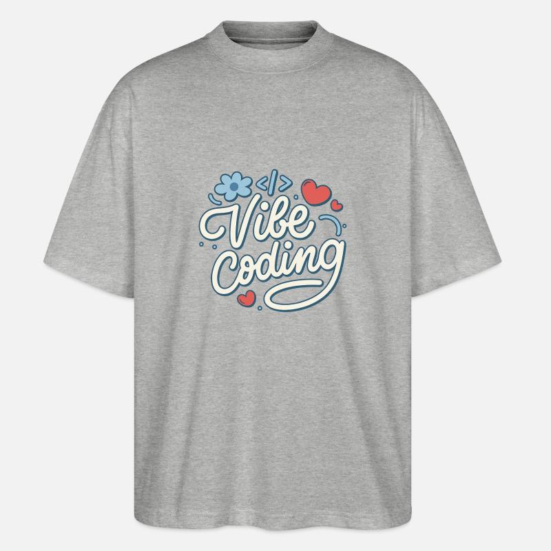 Vibe Coding - Stanley/Stella Oversized Unisex Organic T-shirt Blaster 2.0 - heather grey