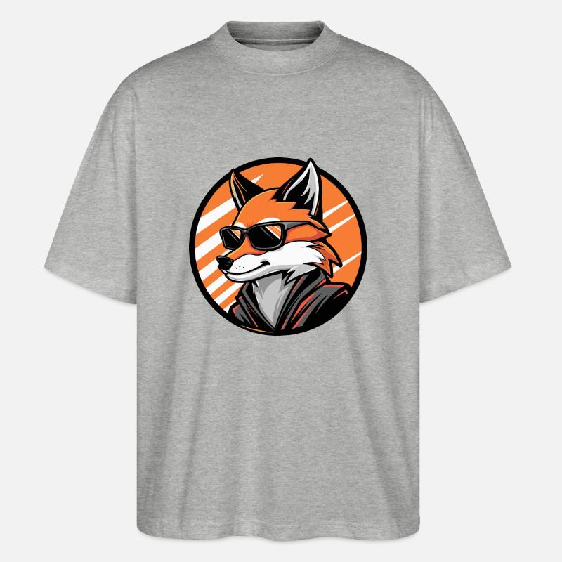 Fuchs Comic Cool - Stanley/Stella Oversized Unisex Bio T-Shirt Blaster 2.0 - Grau meliert