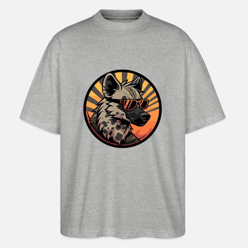 Hyäne Cool Comic - Stanley/Stella Oversized Unisex Bio T-Shirt Blaster 2.0 - Grau meliert