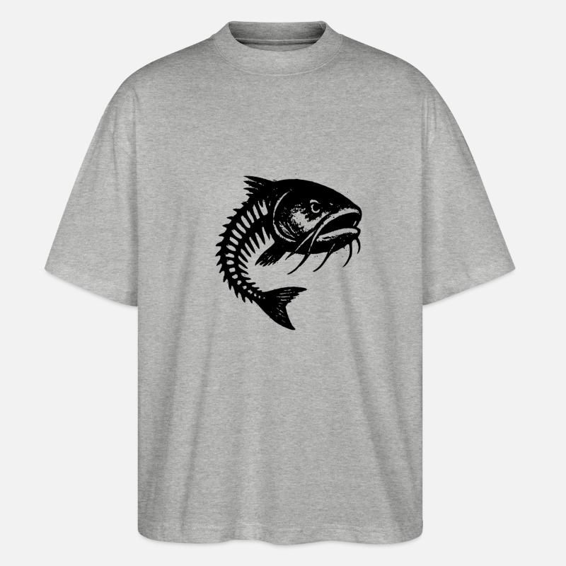 Fischgrate mit schlechter Laune - Stanley/Stella Oversized Unisex Bio T-Shirt Blaster 2.0 - Grau meliert