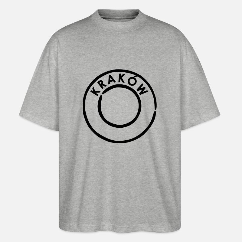 Krakow - Krakau Poststempel - Stanley/Stella Oversized Unisex Bio T-Shirt Blaster 2.0 - Grau meliert