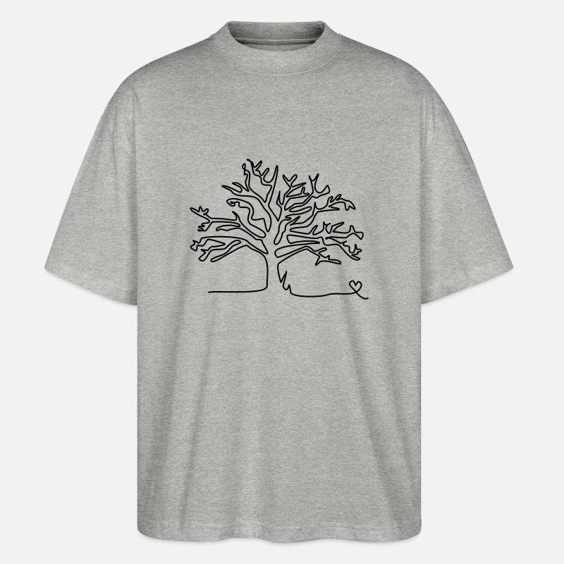 one line tree - Stanley/Stella Oversized Unisex Bio T-Shirt Blaster 2.0 - Grau meliert