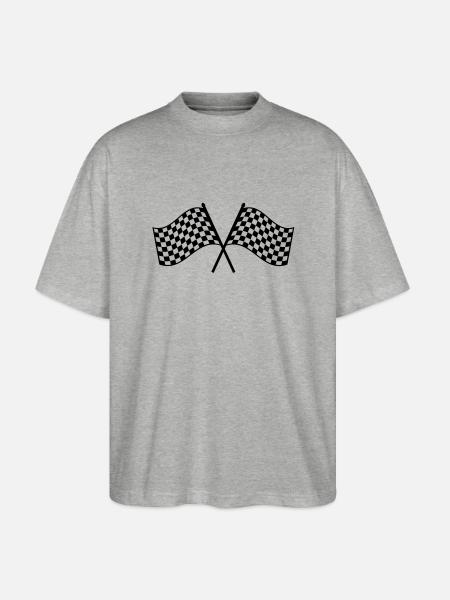 ziel_flagge_1_f1 - Stanley/Stella Oversized Unisex Bio T-Shirt Blaster 2.0 - Grau meliert