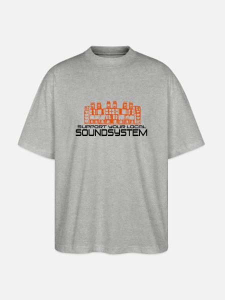 support your local soundsystem - Stanley/Stella Oversized Unisex Organic T-shirt Blaster 2.0 - heather grey