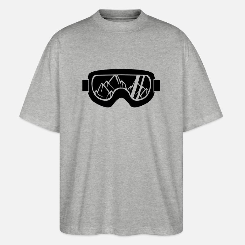 skibrille_02 - Stanley/Stella Oversized Unisex Bio T-Shirt Blaster 2.0 - Grau meliert
