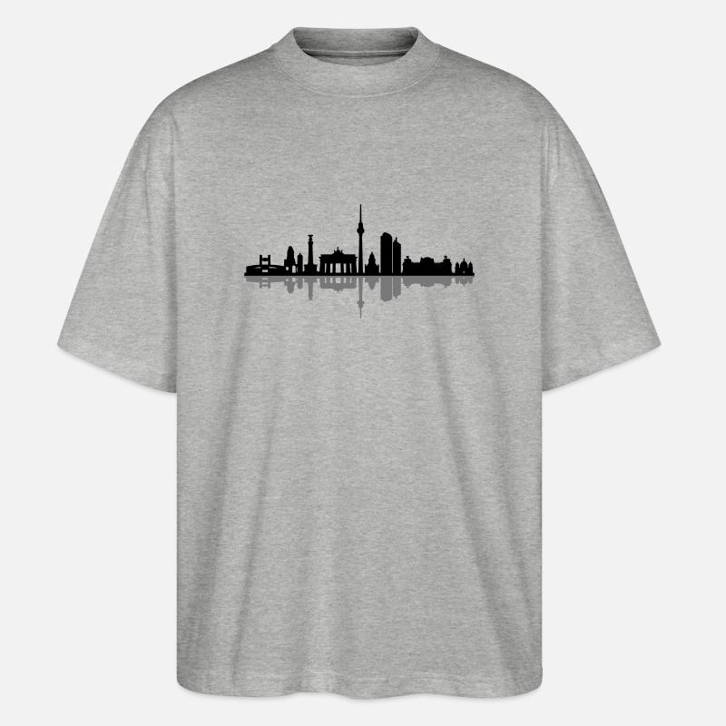 Skyline - Berlin - Stanley/Stella Oversized Unisex Bio T-Shirt Blaster 2.0 - Grau meliert